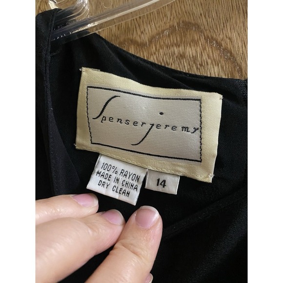 Vintage Spenser Jeremy Dress Dolman Sleeve Skirt Fully Lined Ruffles Sz 14 Zip - Picture 6 of 9